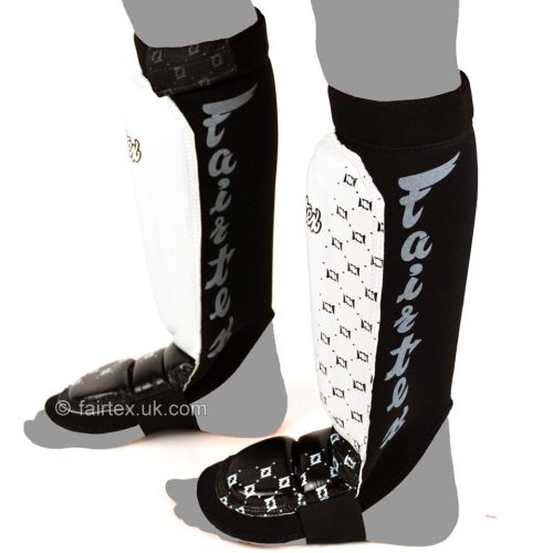 Fairtex Neoprene Muay Thai Shin Guards white