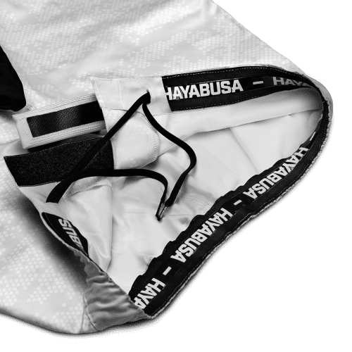 Hex MidLenth FightShorts White VelcroDetail