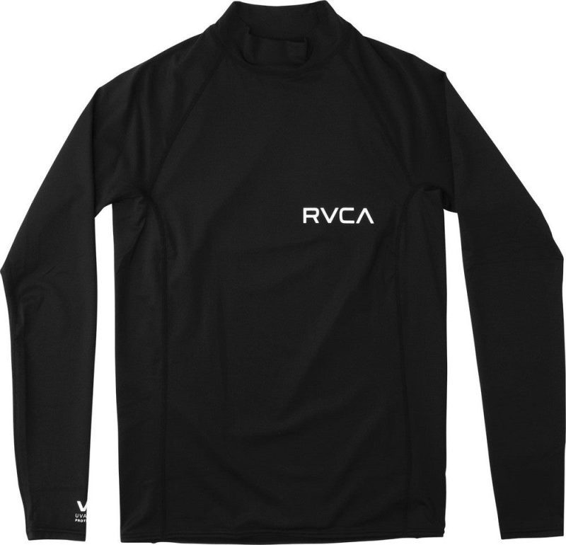 RVCA Boy s RVCA Solid Long Sleeve Rashguard black