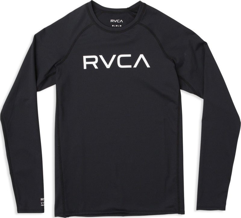 RVCA Boys Long Sleeve Rashguard blackwhite