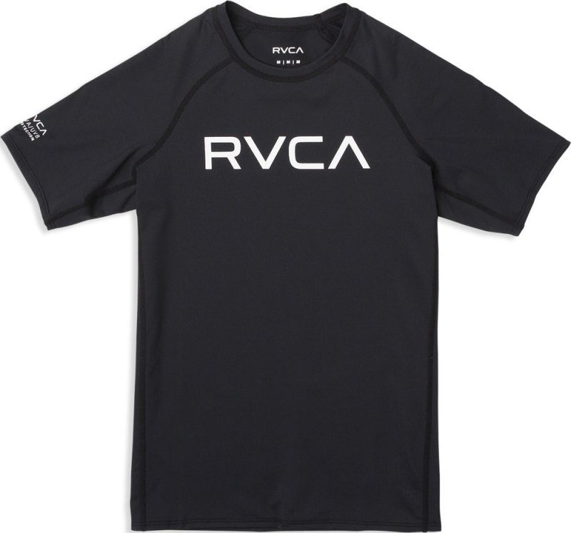 RVCA Boys Short Sleeve Rashguard blackwhite