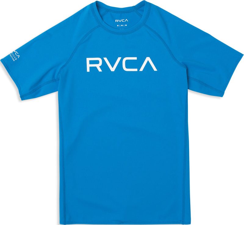 RVCA Boys Short Sleeve Rashguard blue cruz