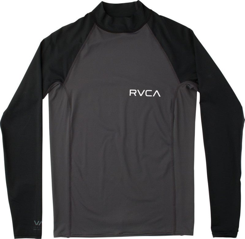 RVCA Solid Long Sleeve Rashguard greyskull