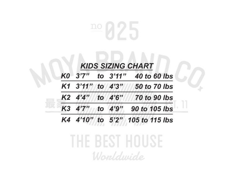 kids size chart